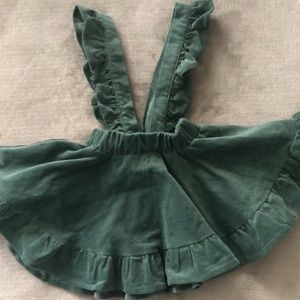 Green velvet suspender dress